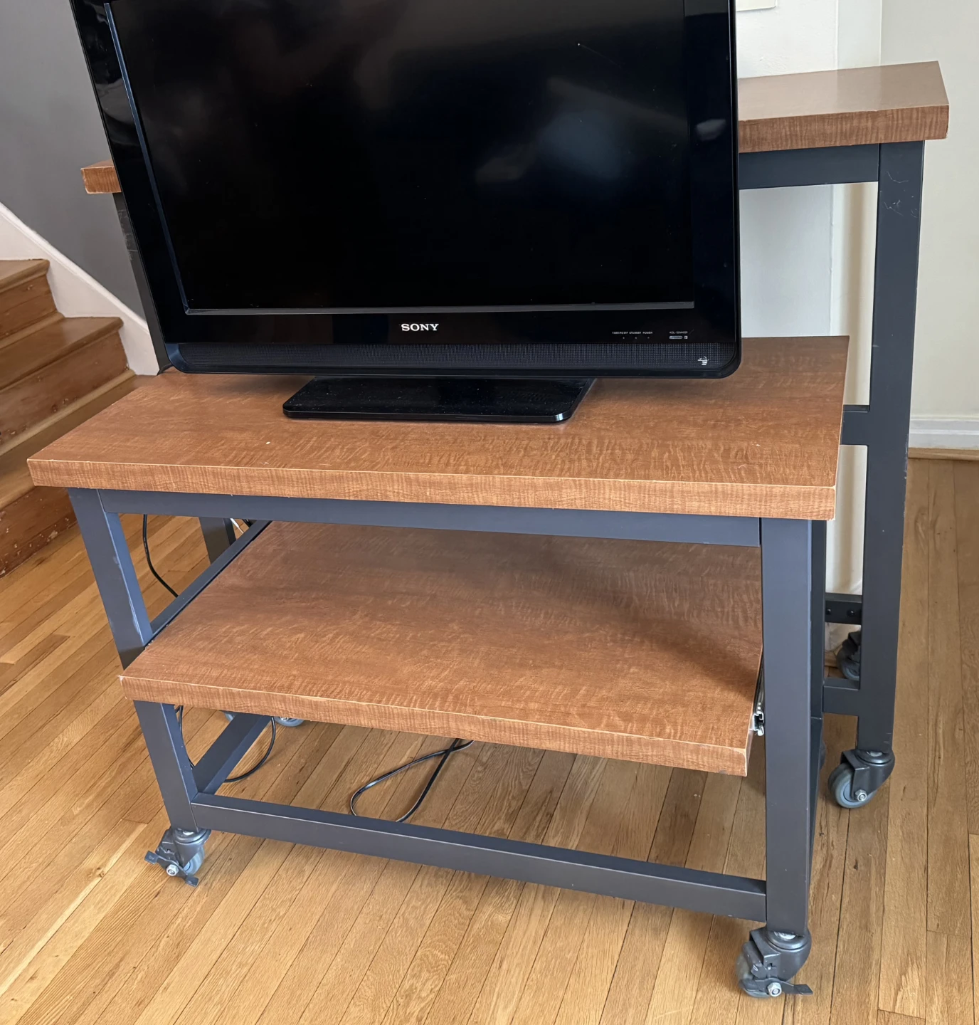 Wood and Metal Rolling Cart/Stand - photo 3