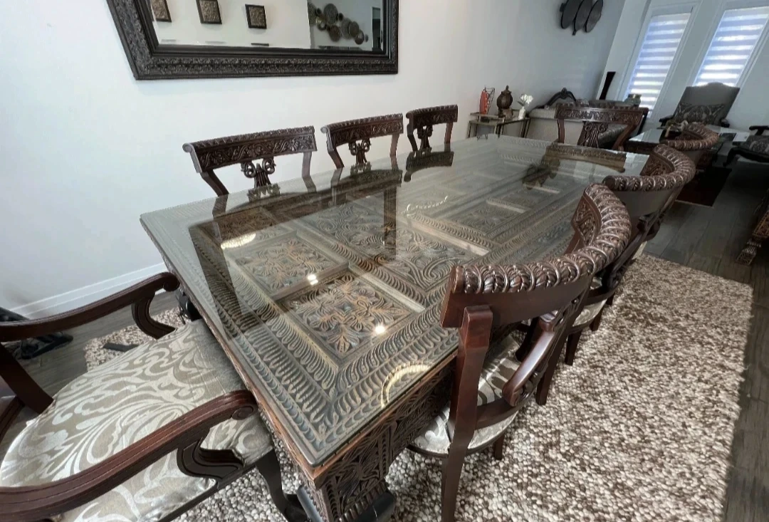 ✨ Luxury Hand-Carved Rosewood / Sheesham Dining Set ✨ - photo 2
