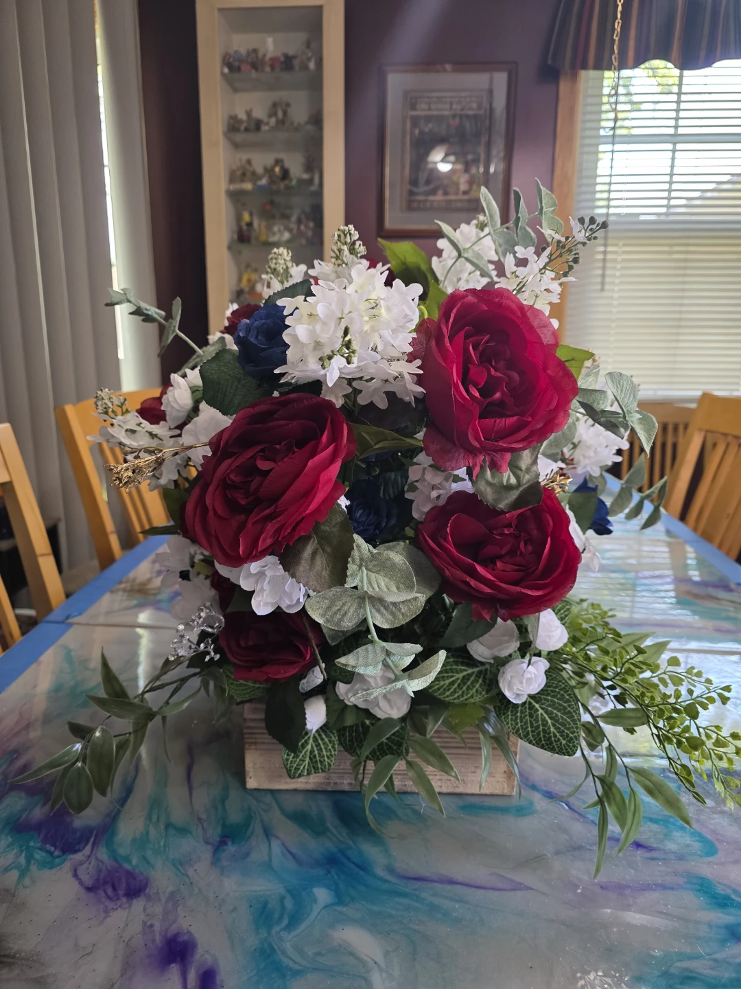 Artificial Floral Arrangement in Wooden Box - photo 2