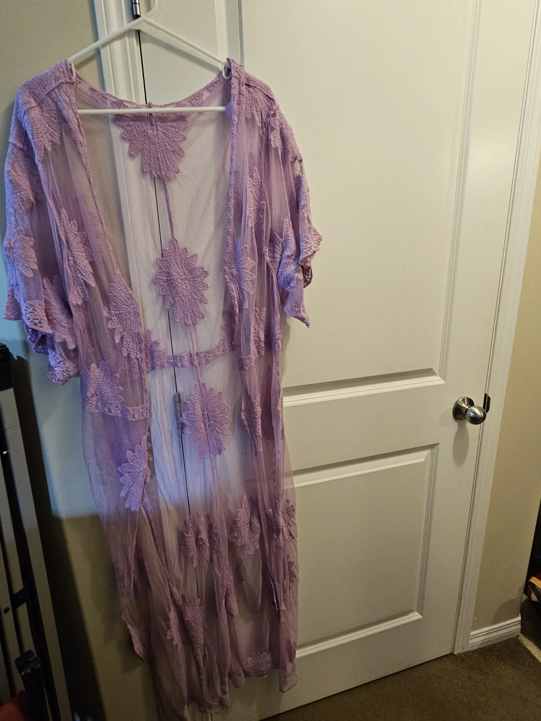 Lilac Lace Kimono Cardigan
