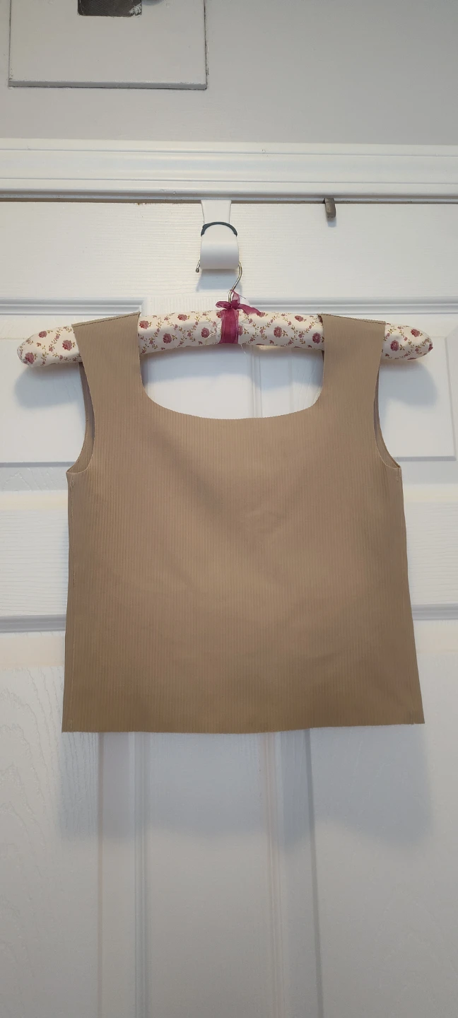 Ribbed Square Neck Crop Top - Tan - photo 2