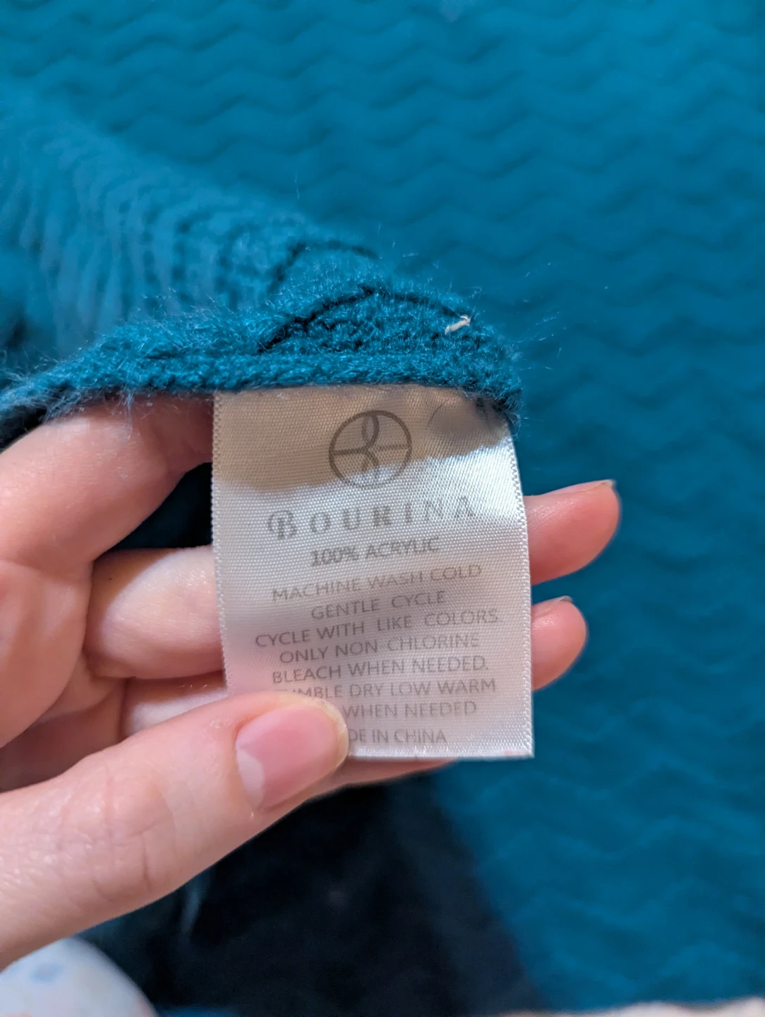 Bourina 100% Acrylic Teal Blue Scarf - photo 5