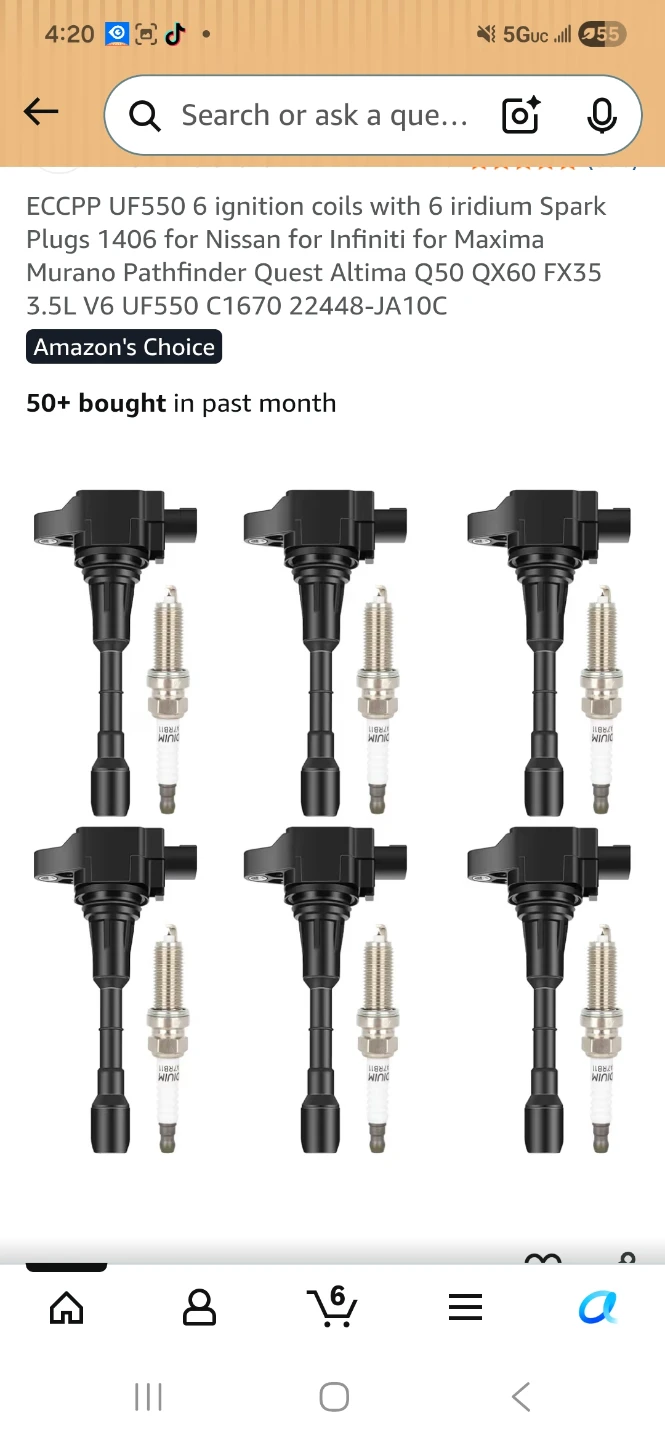 ECCPP UF550 Ignition Coils with Spark Plugs