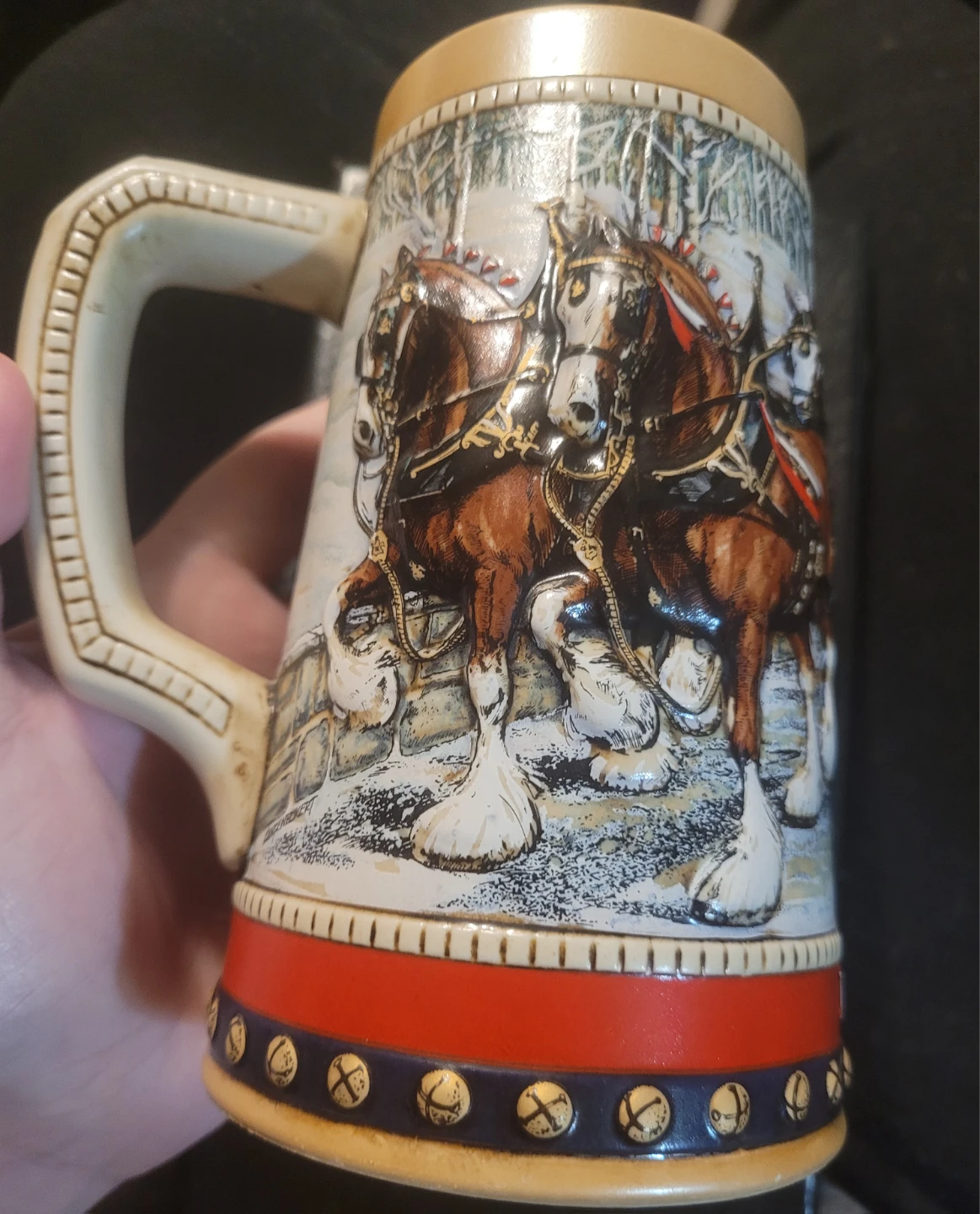 Budweiser Clydesdales Collector Stein 1988