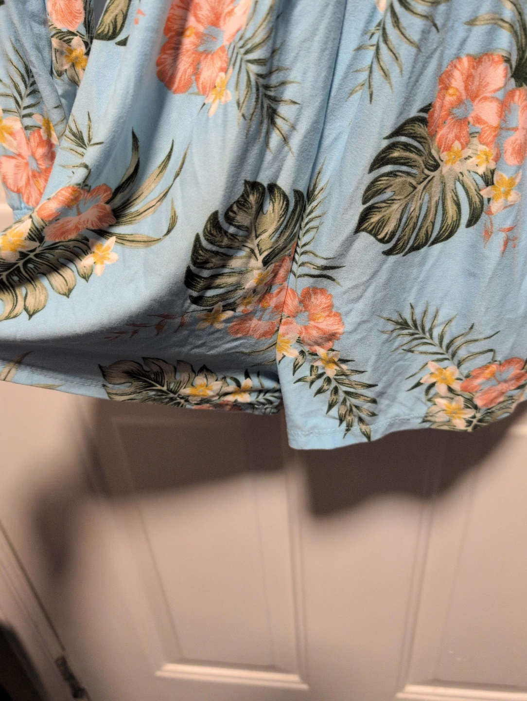 Light Blue Floral Off-the-Shoulder Romper - photo 3