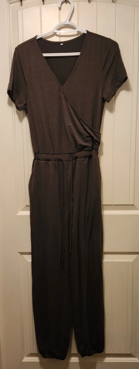 Brown Short Sleeve Jumpsuit