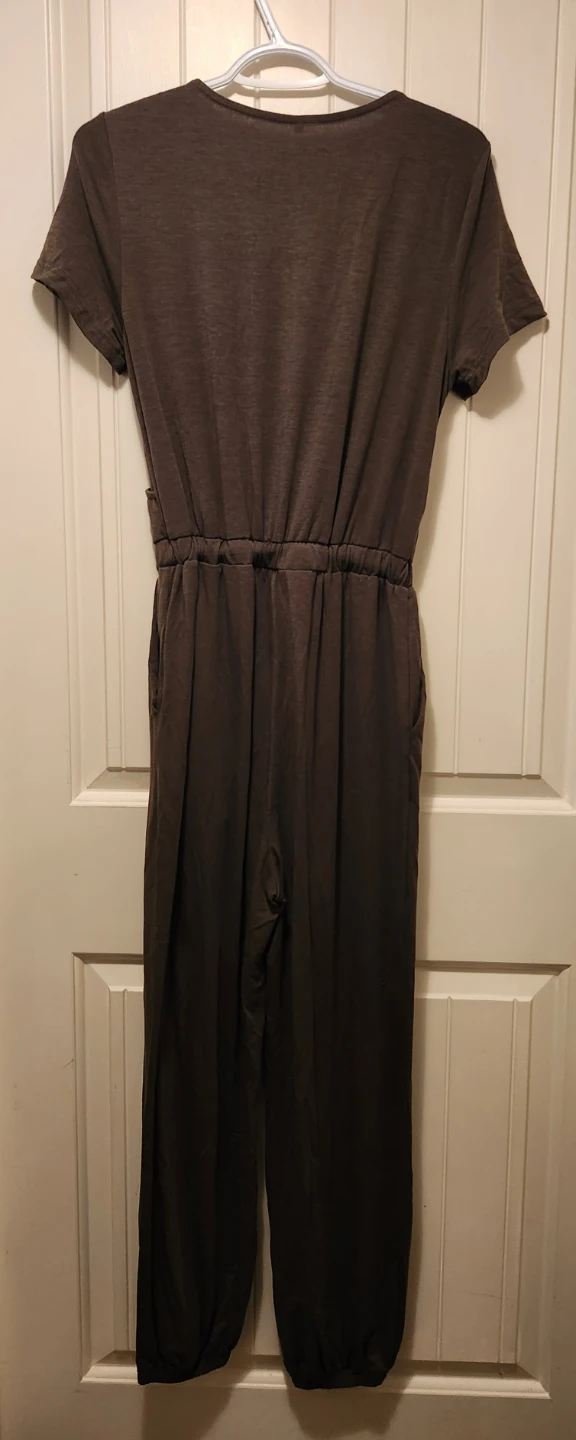 Brown Short Sleeve Jumpsuit - photo 2
