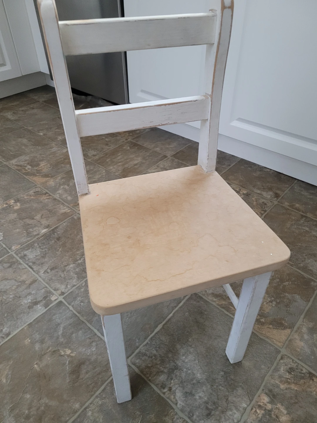 White and Wood Kids Chair