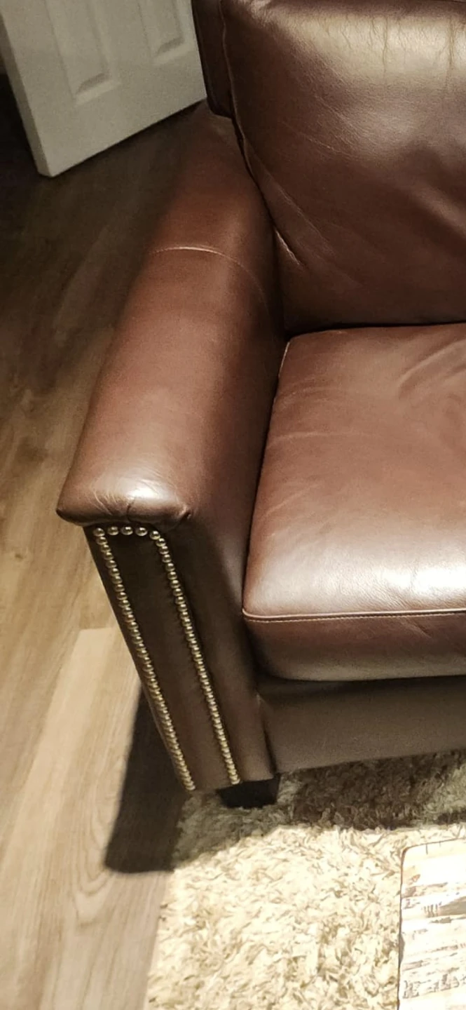 Brown Raw Hide Leather 3-Seater Sofa.P/U CLARKSON - photo 4