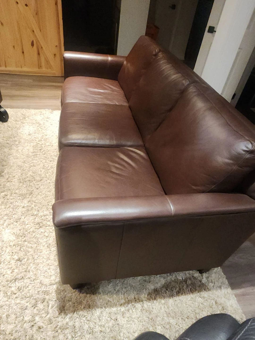 Brown Raw Hide Leather 3-Seater Sofa.P/U CLARKSON - photo 5