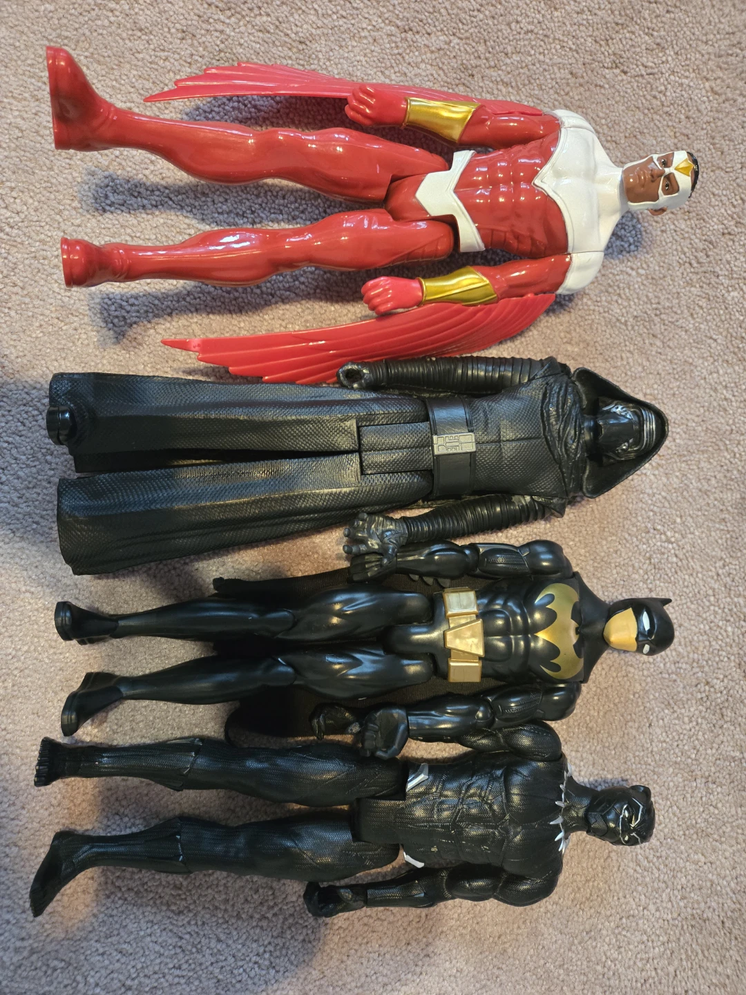 Set of 4 Action Figures: Falcon, Kylo Ren, Batman, Black Panther