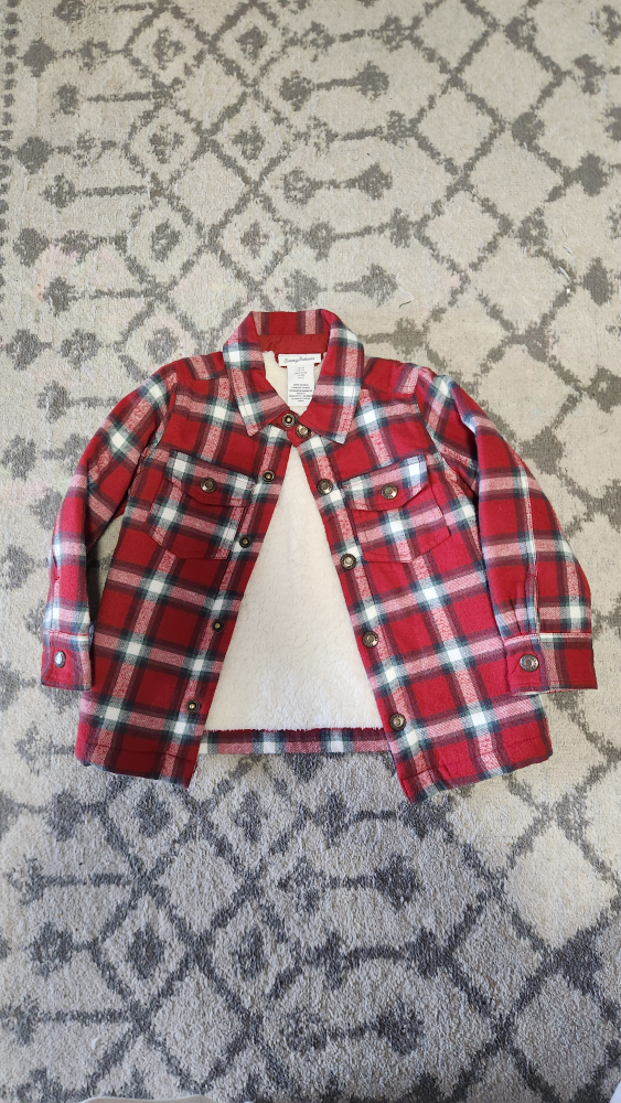 Tommy Bahama Plaid Sherpa Lined Shirt Jacket Boys Size 3T - photo 3