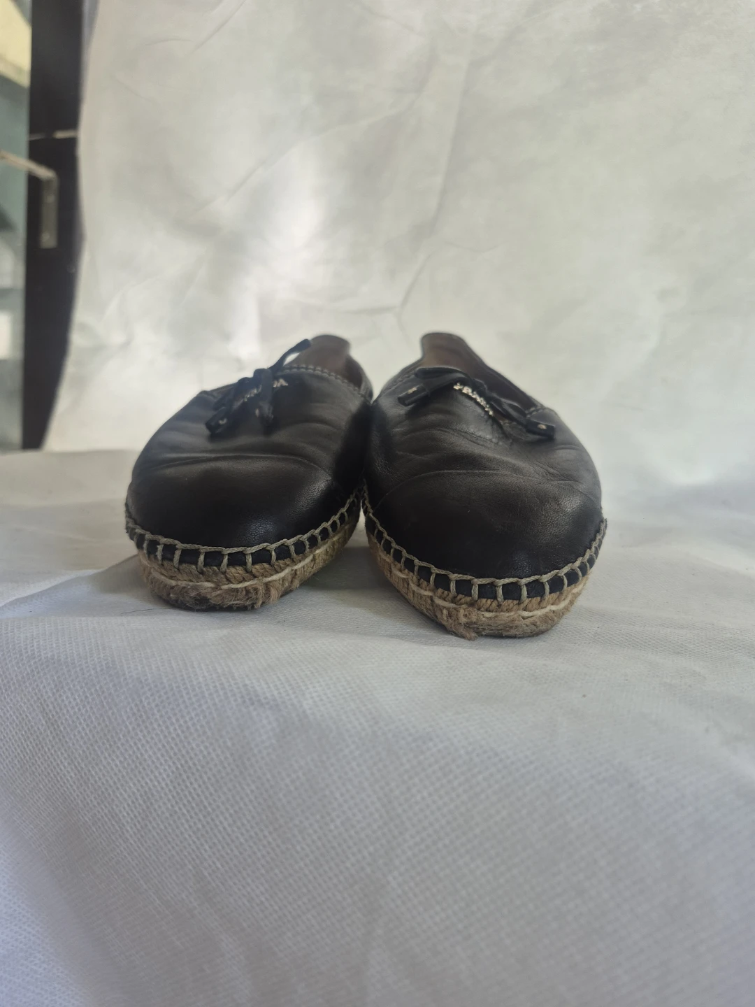Prada Black Leather Espadrille Flats - photo 2