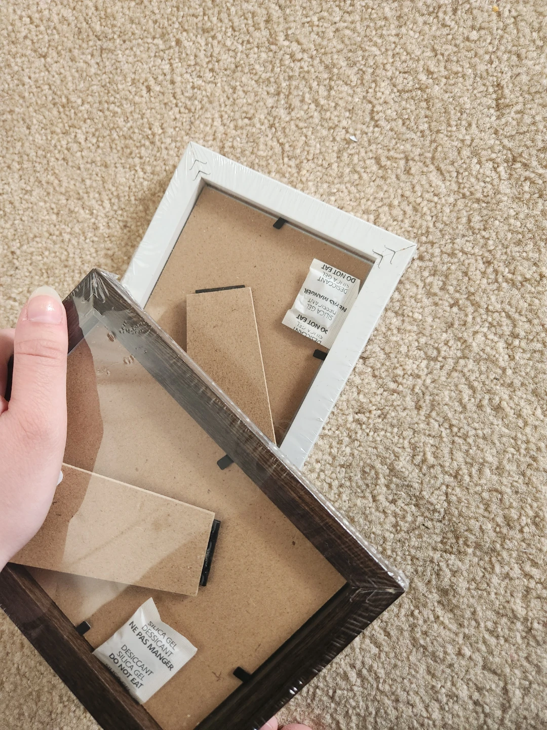 Set of 2 Picture Frames - White and Dark Wood Finish - photo 2