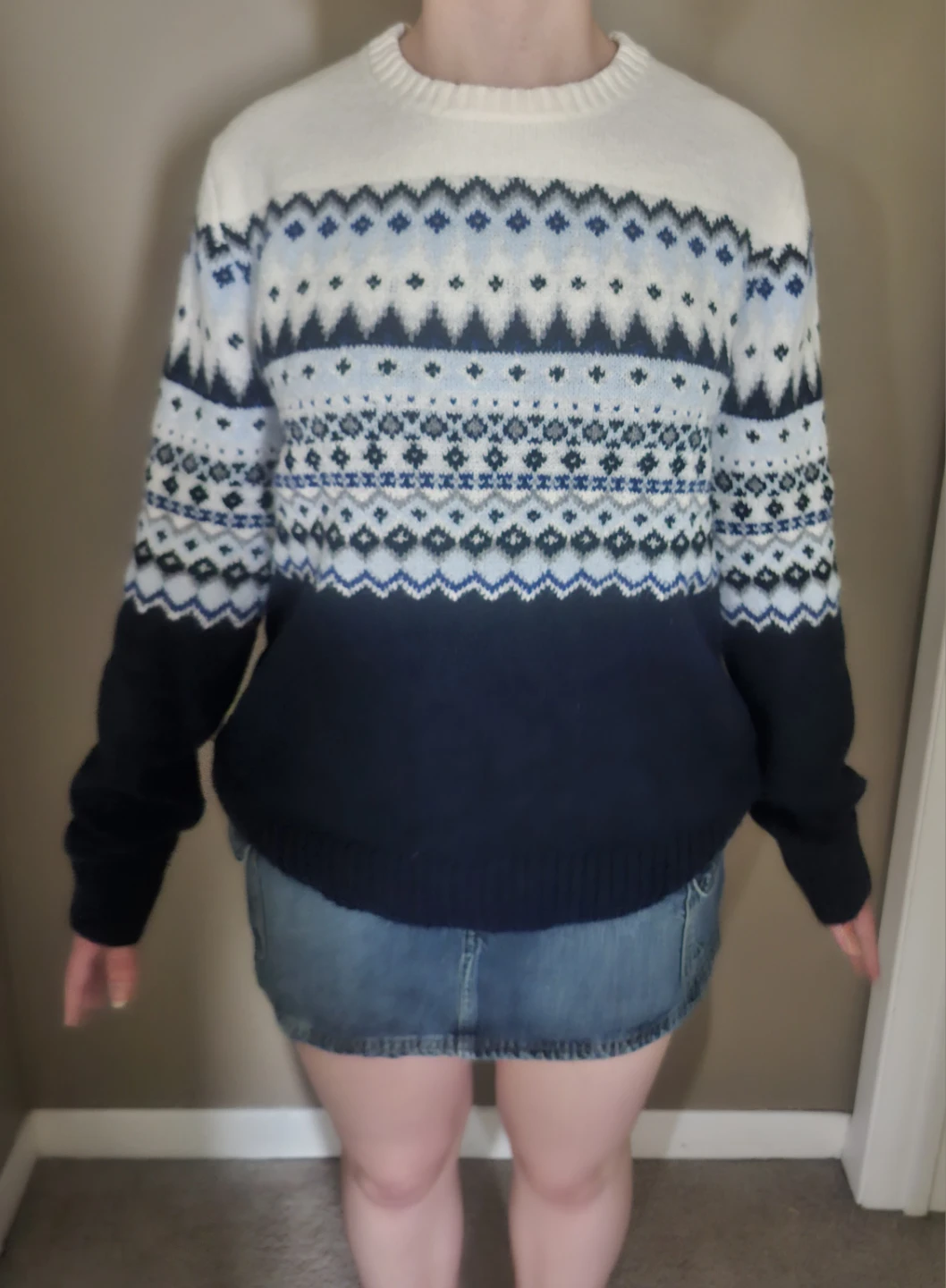 Blue and White Old Navy Sweater