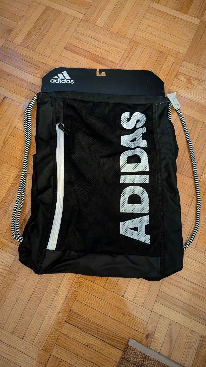 Adidas Black Drawstring Gym Bag