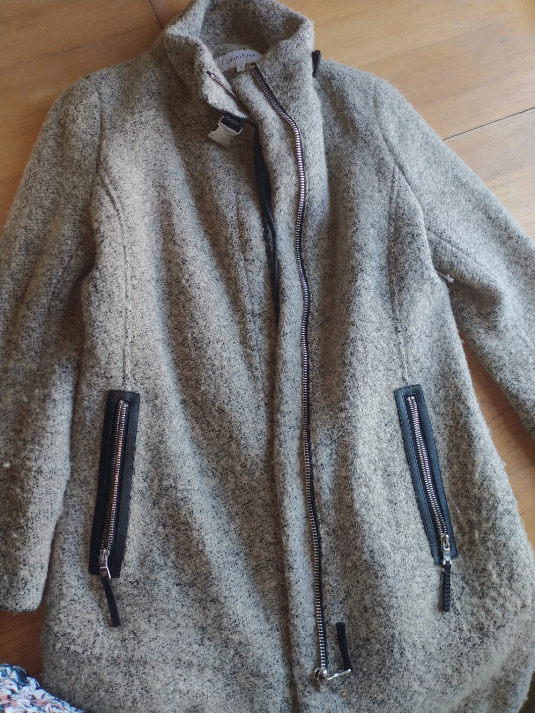 Calvin Klein Women's Grey Zip-Up Coat