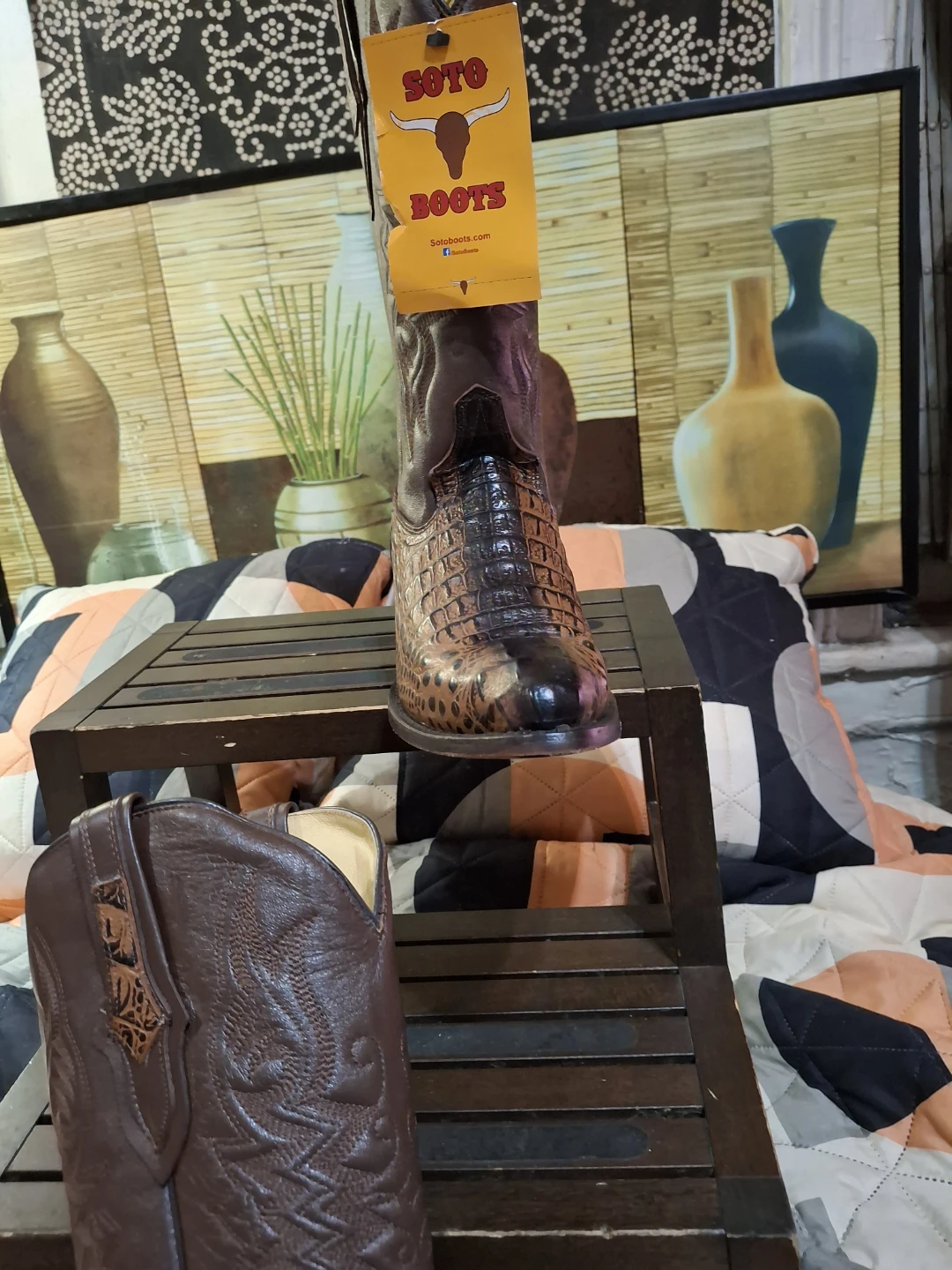 Soto Boots Brown Crocodile Print Cowboy Boots - photo 3