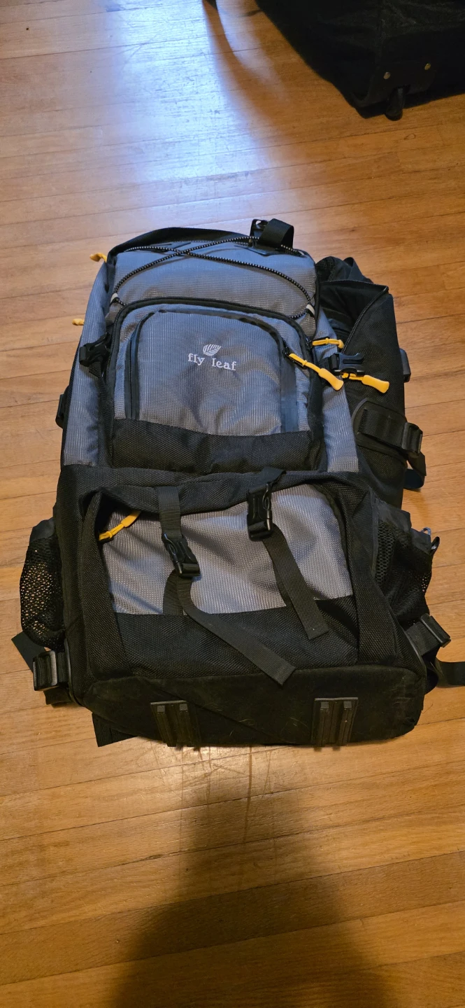 Fly Leaf Backpack - Grey and Black