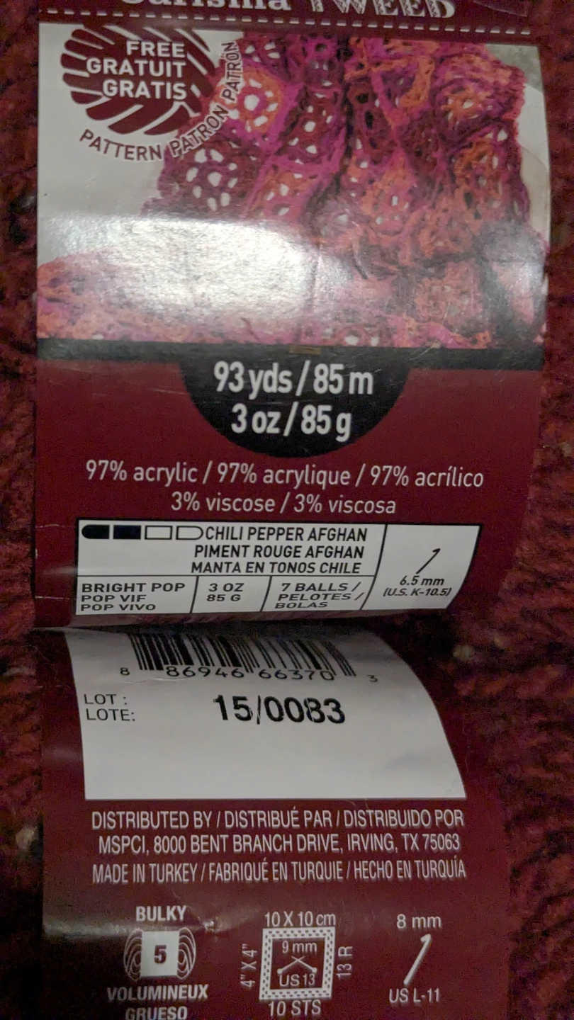 4 Skeins - Loops & Threads Charisma Tweed Yarn - photo 3