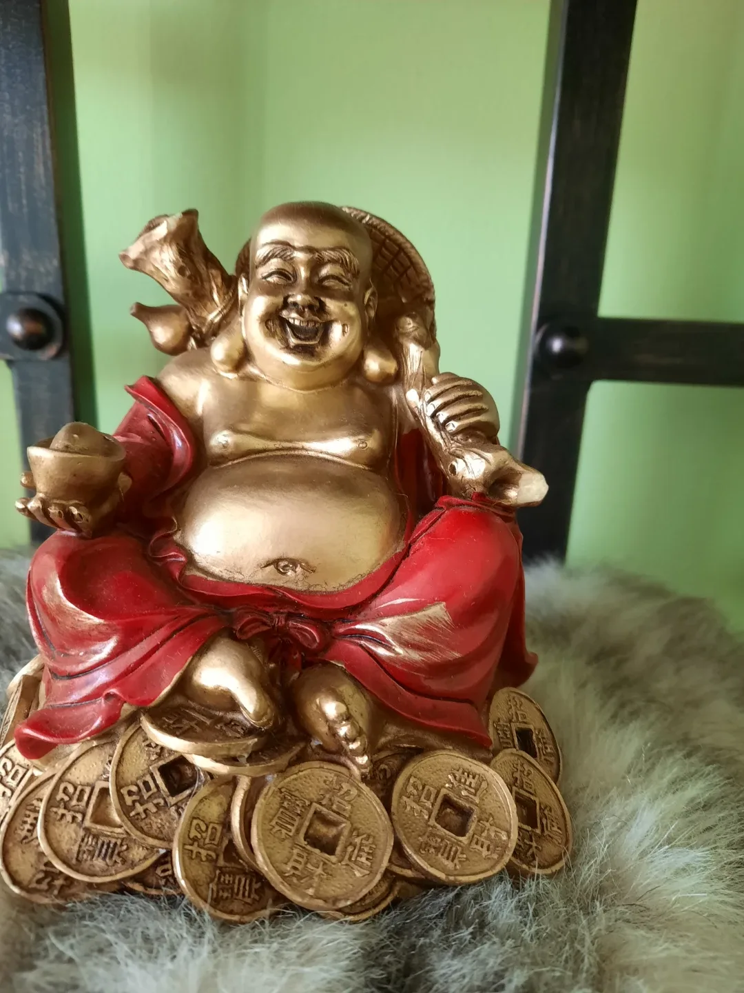 Laughing Buddha Statue on Coins, all for $15 - photo 3