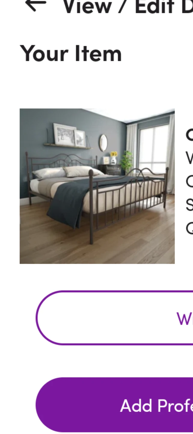 Metal Bed Frame with Headboard