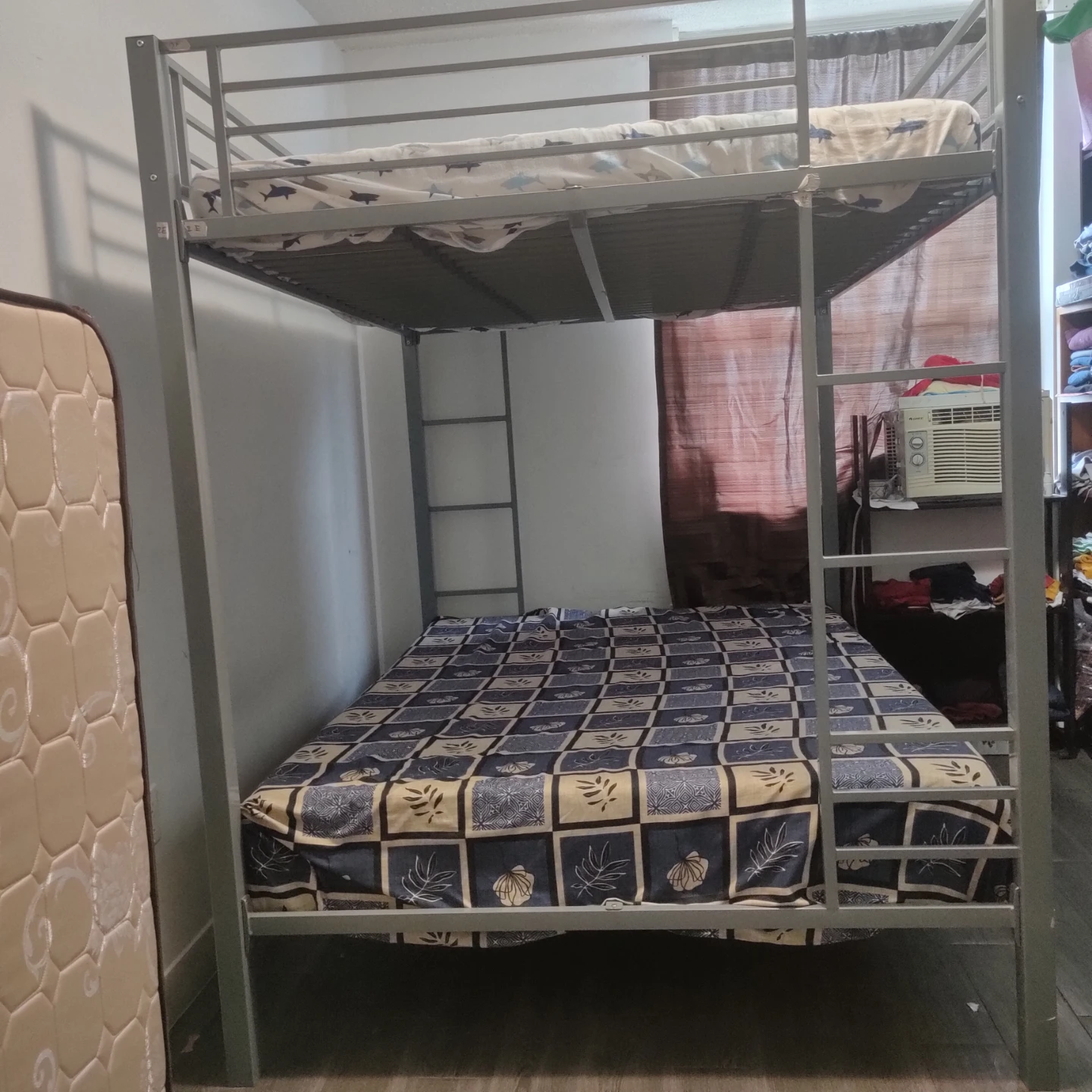 Grey Metal Bunk Bed Frame Double over Double - photo 3