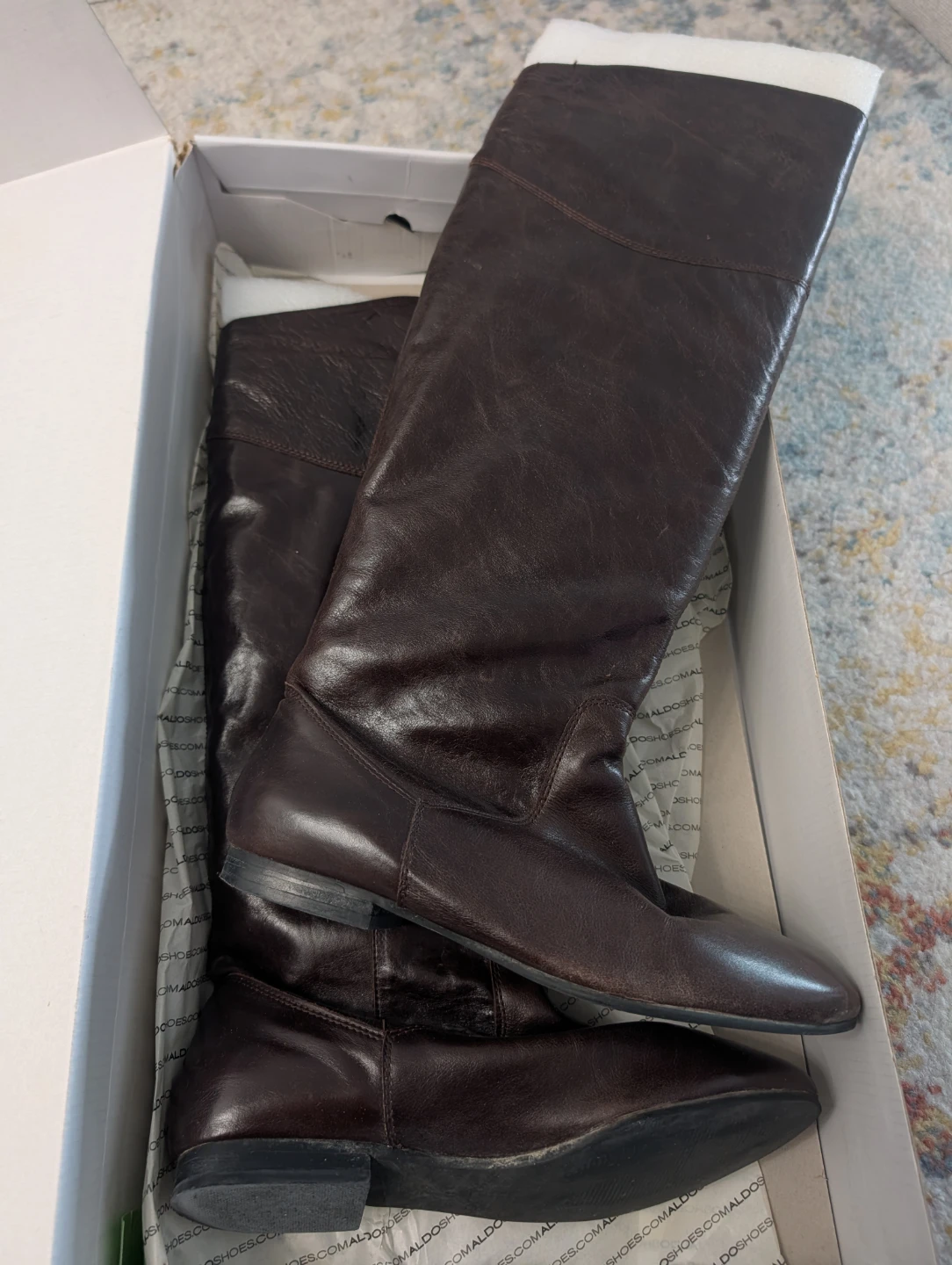 ALDO Brown Leather Knee-High Boots - Women's Size 8 - photo 2