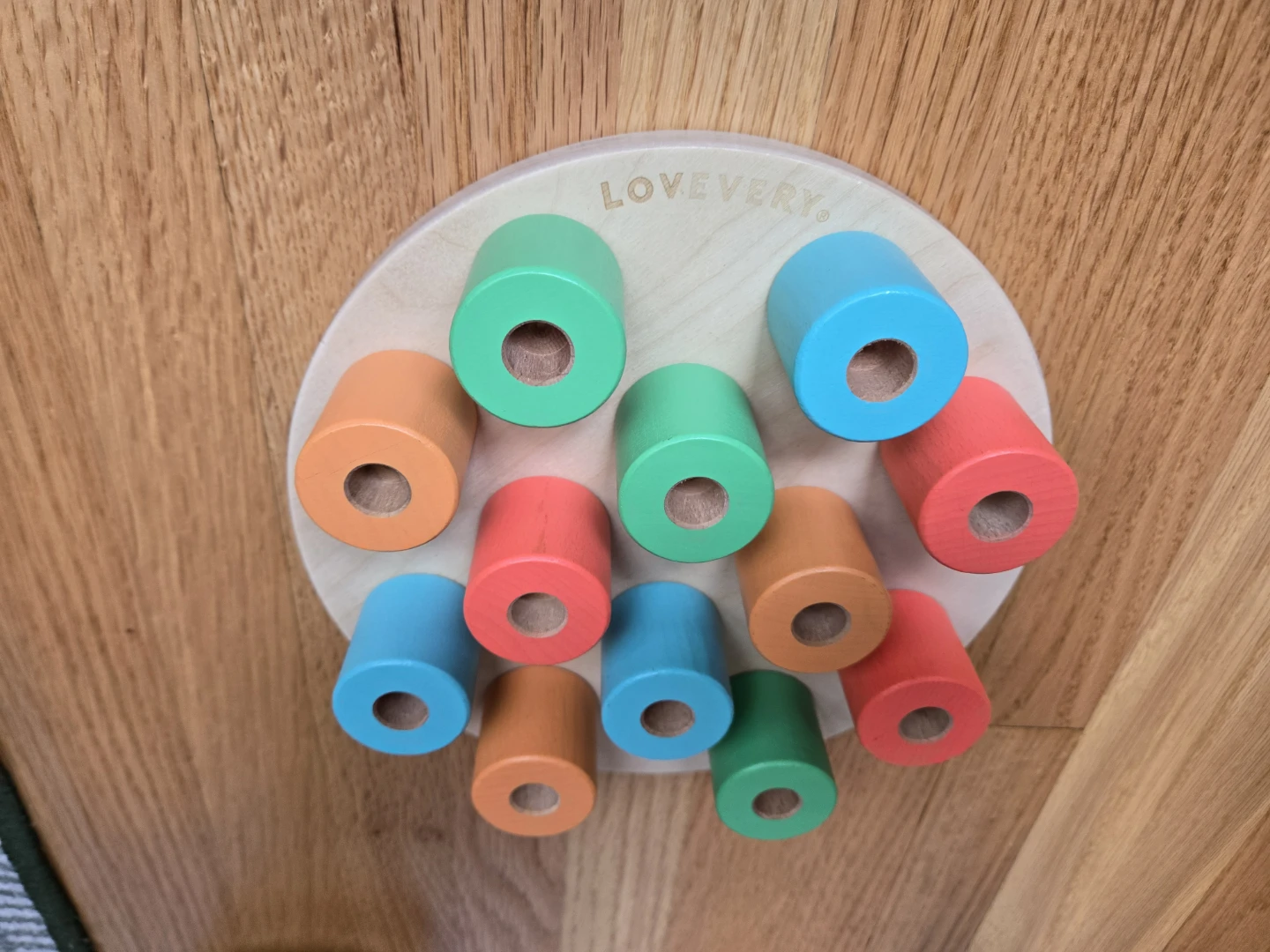 Lovevery Wooden Stacking Pegboard Toy Montessori Play - photo 3