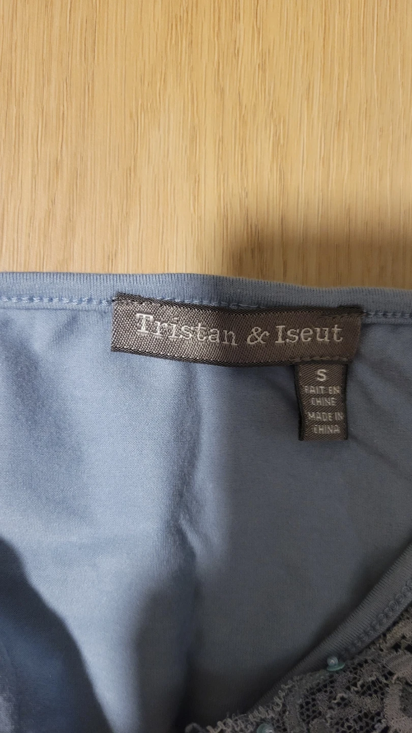 Tristan & Iseut Blue Lace Trim Cami - Size S - photo 4