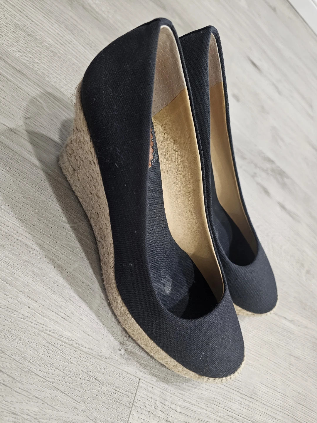 J. Crew Black Canvas Espadrille Wedge Heels - photo 3