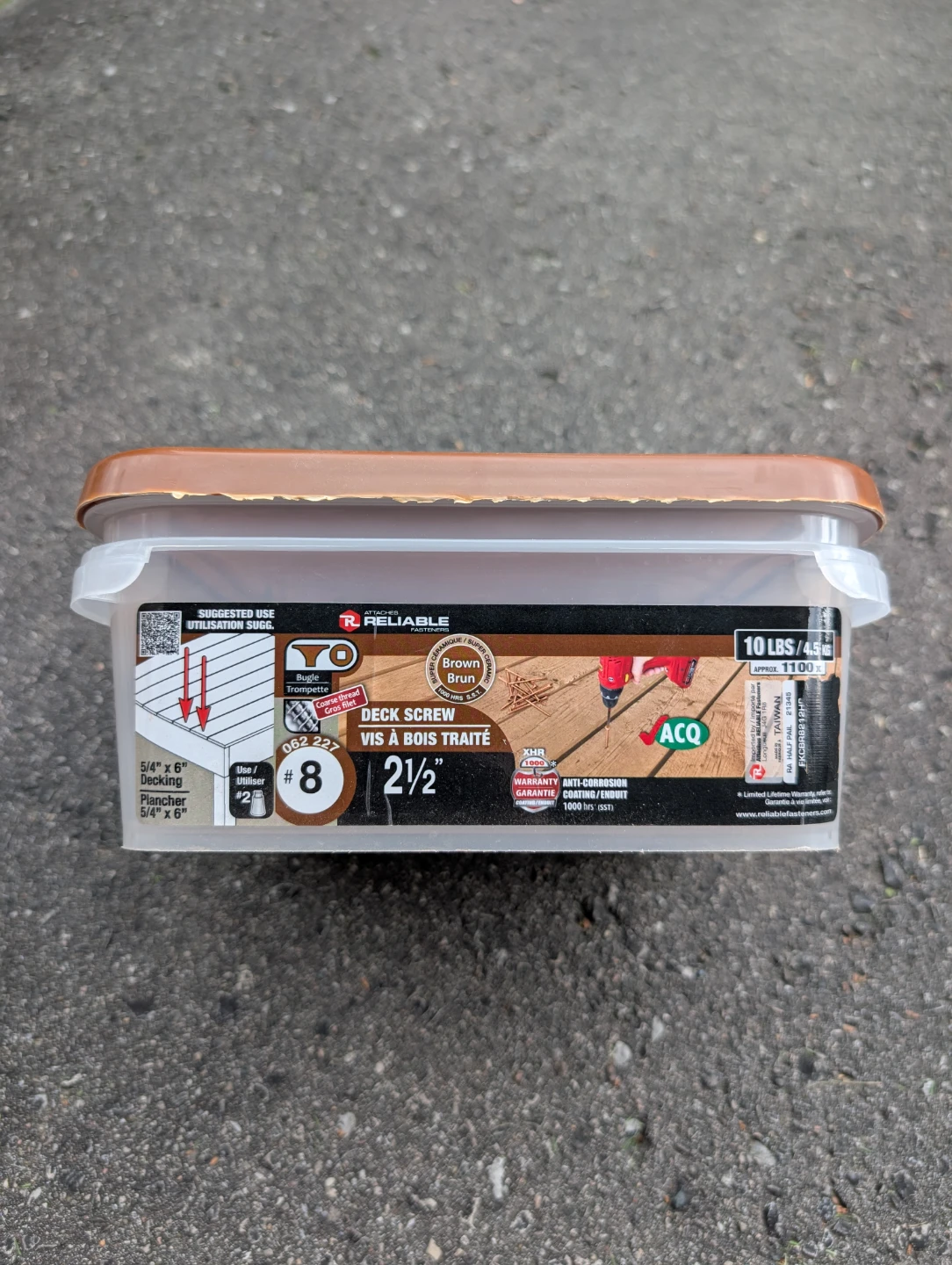 Reliable Deck Screws #8 x 2 1/2" Brown