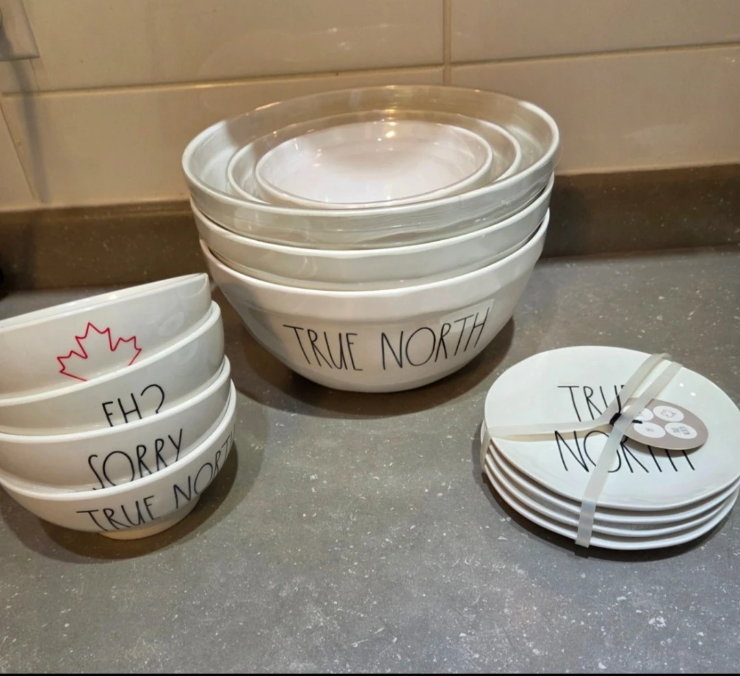 🇨🇦RARE Rae Dunn "True North"  Canadian Theme Dish Set