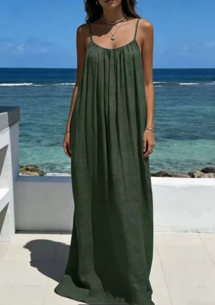 NEW Backless Cami Dress for Women - Army Green - size 2XL