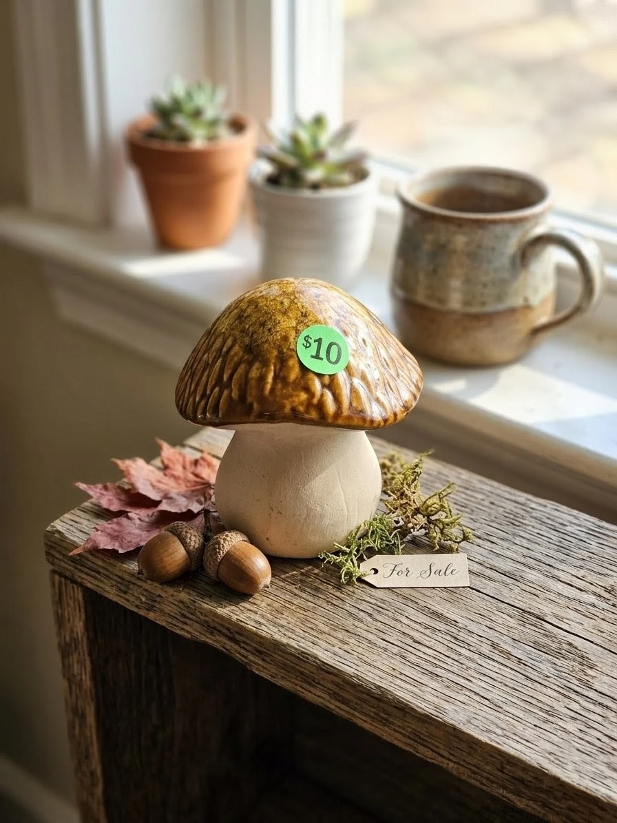 Cute Mushroom Room Decor – Perfect for Shelves & Plants!