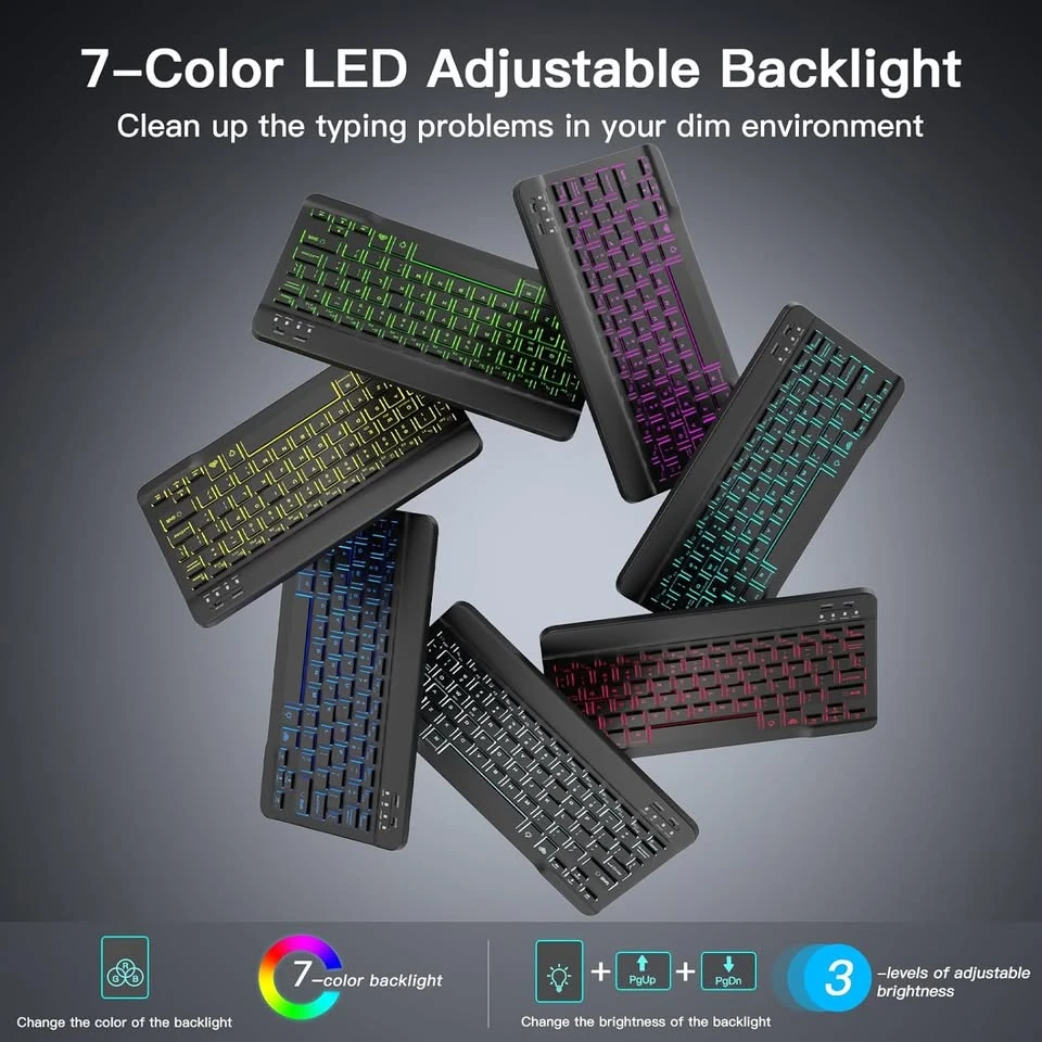 iPad Air Keyboard Case with 7-Color Backlight - photo 2
