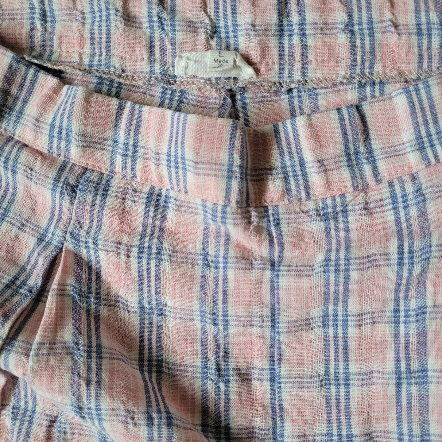 Plaid Cropped Pants - Size L