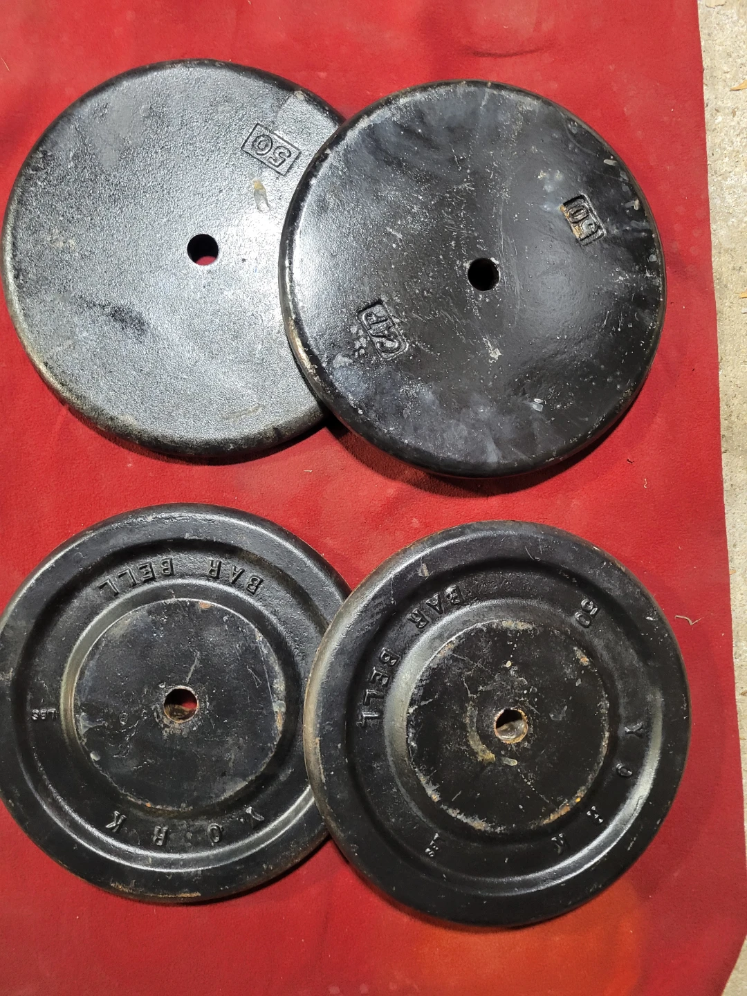 1" HOLE  50LB PLATES  TOTAL 200lbs - photo 2