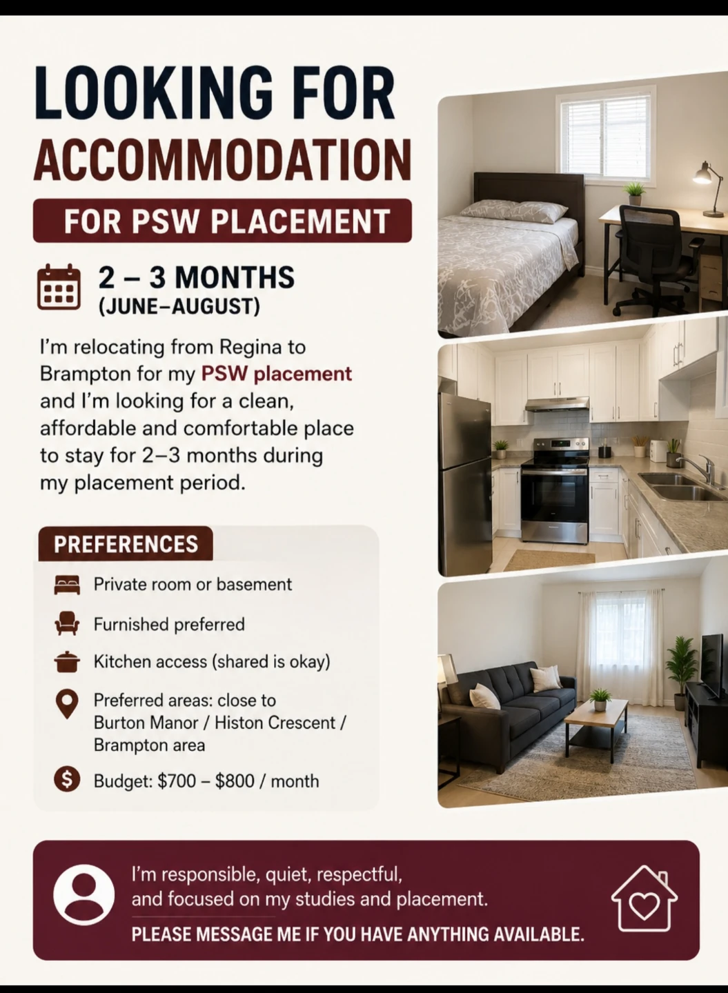 Room in Brampton for rent