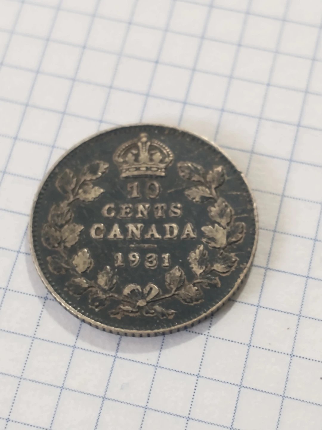 Beautiful 1931 Canada George V dime .800 silver KM #23a - photo 2
