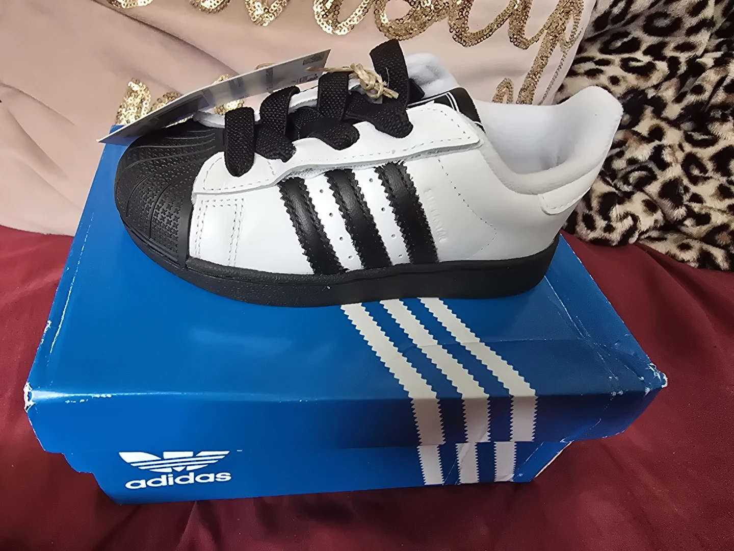 Adidas Superstar II CF EL Toddler Shoes White Black Size 8.5K