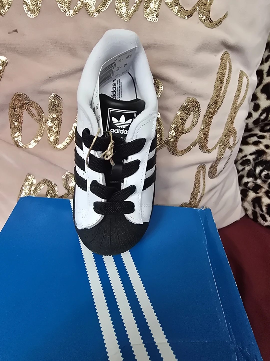 Adidas Superstar II CF EL Toddler Shoes White Black Size 8.5K - photo 2