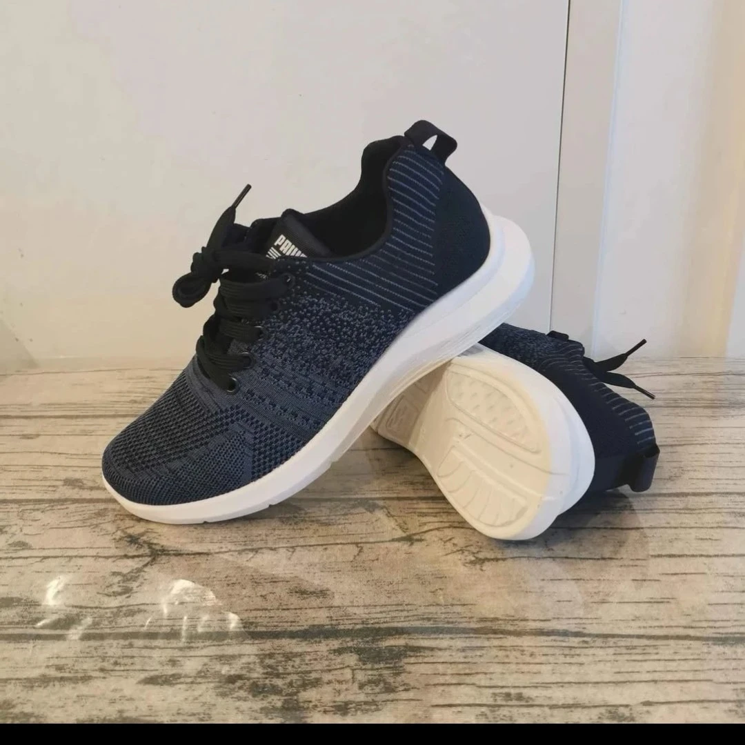 Blue Knit Running Shoes