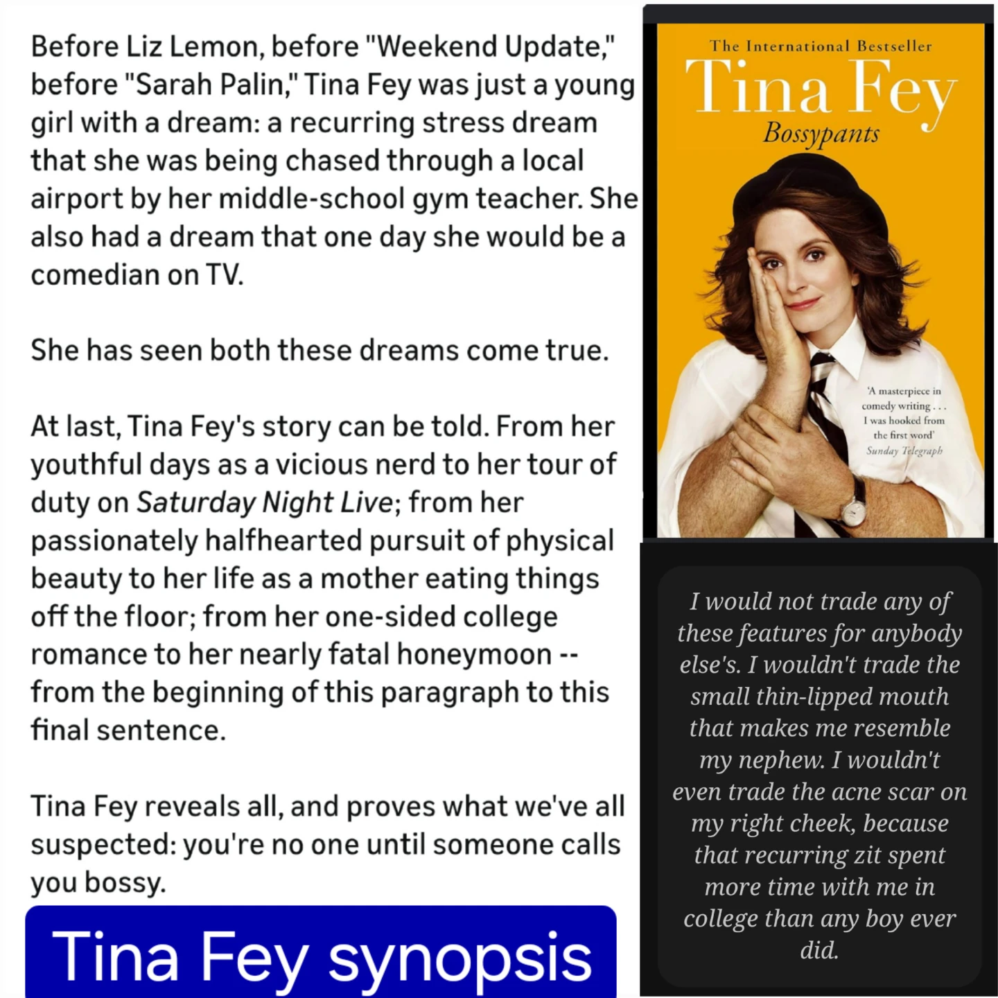 Tina Fey memoir - Bossypants - like new book - photo 4