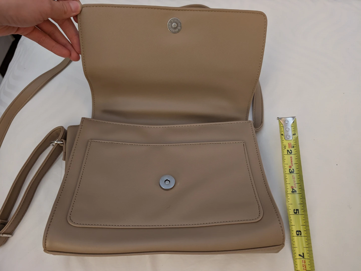 Tan Faux Leather Crossbody Purse - photo 3