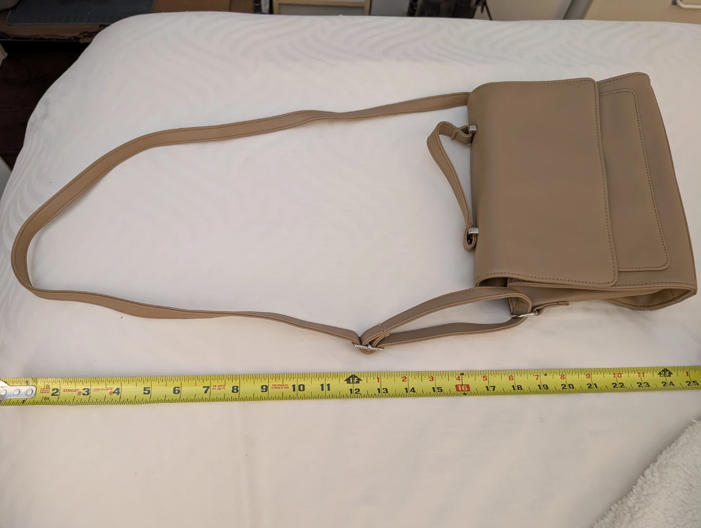 Tan Faux Leather Crossbody Purse - photo 5