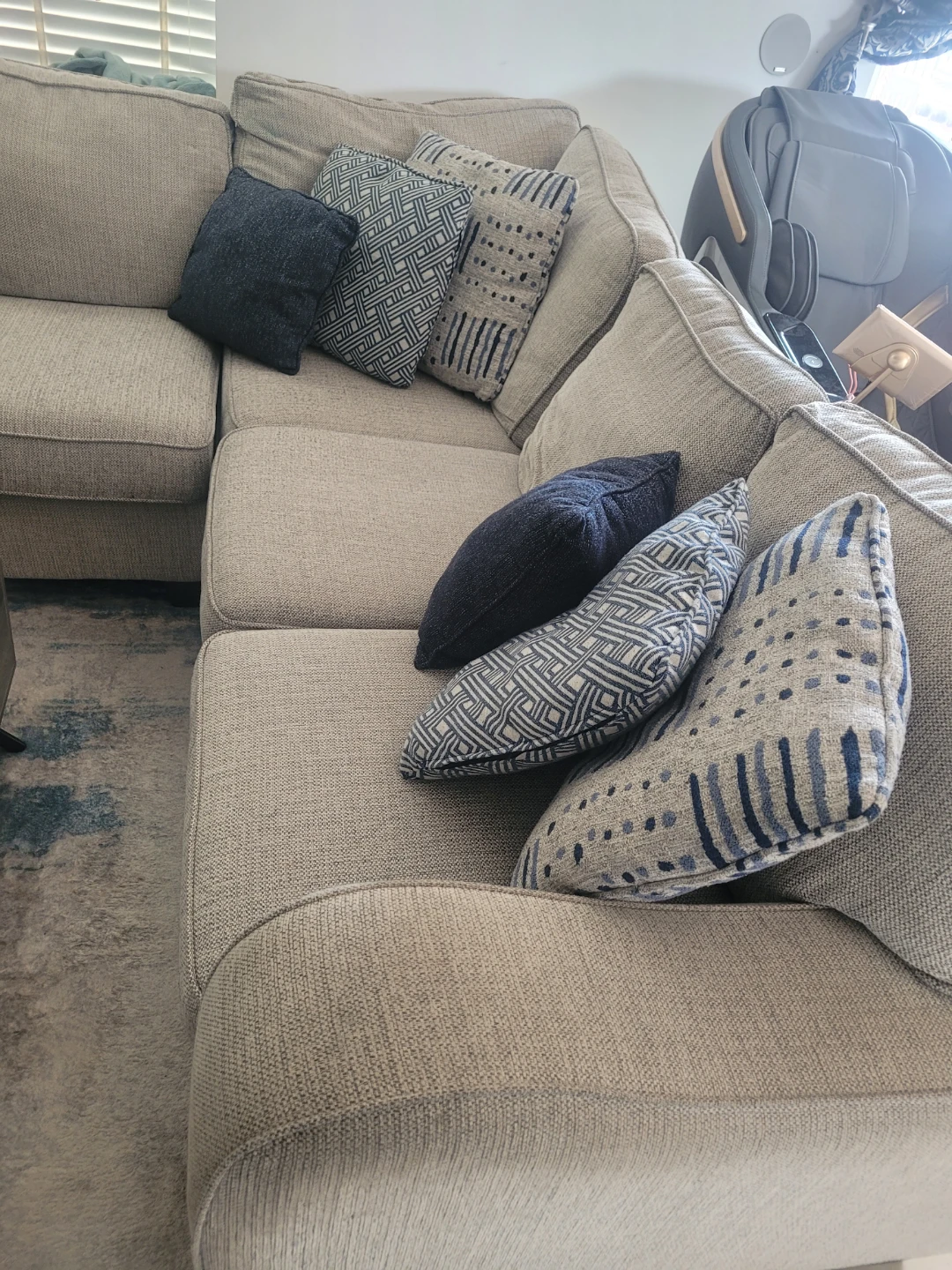 Secional Couch with Decorative Pillows - photo 3