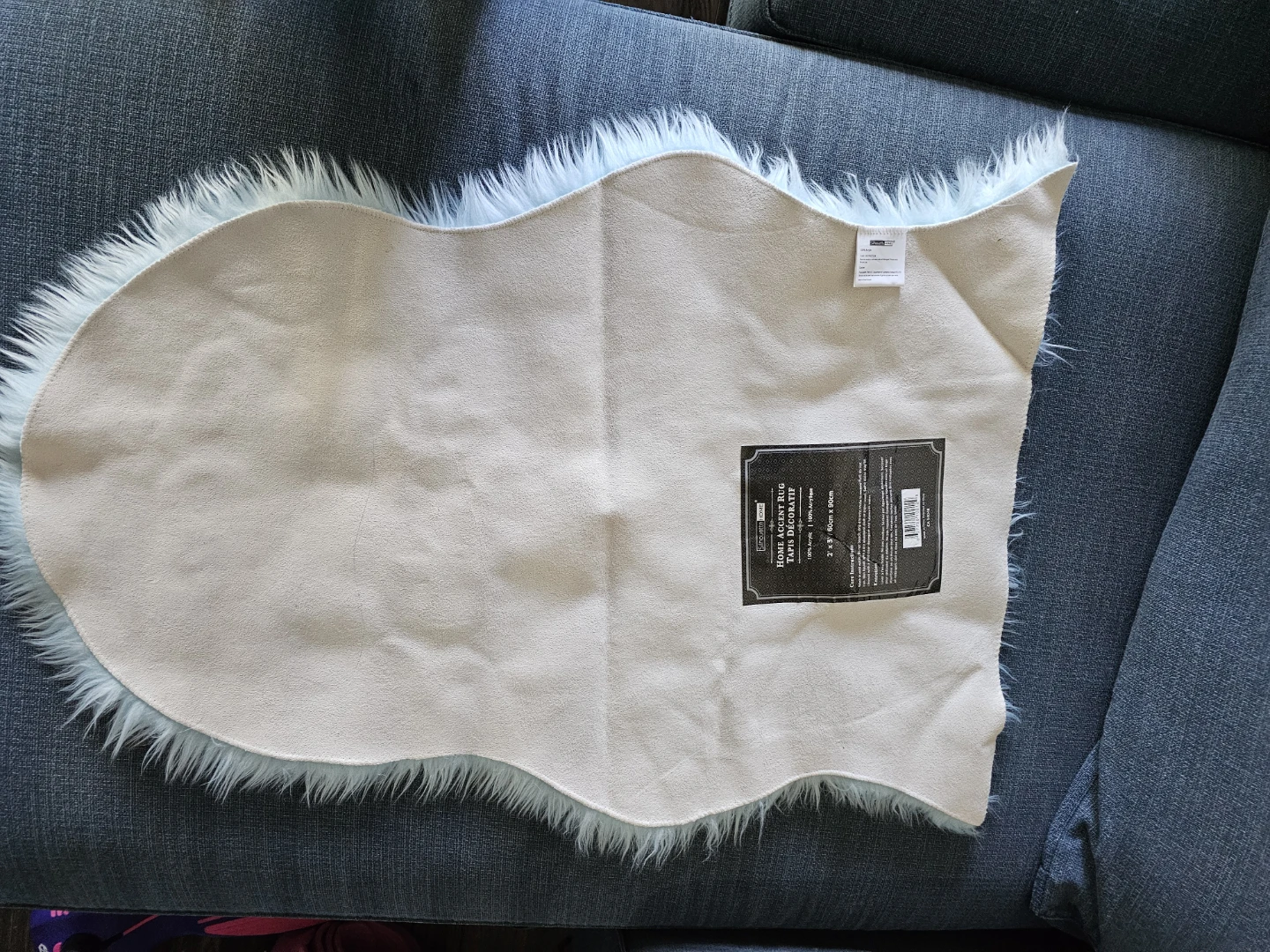 Light Blue Faux Fur Accent Rug - photo 2