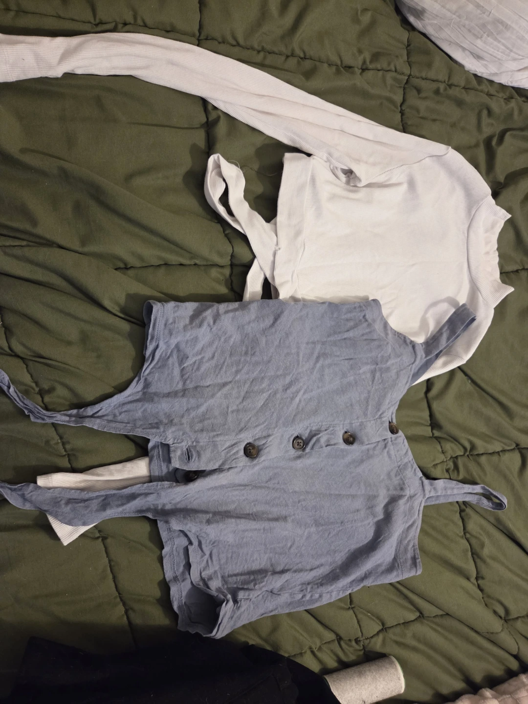 Women's Blue and White Crop Tops