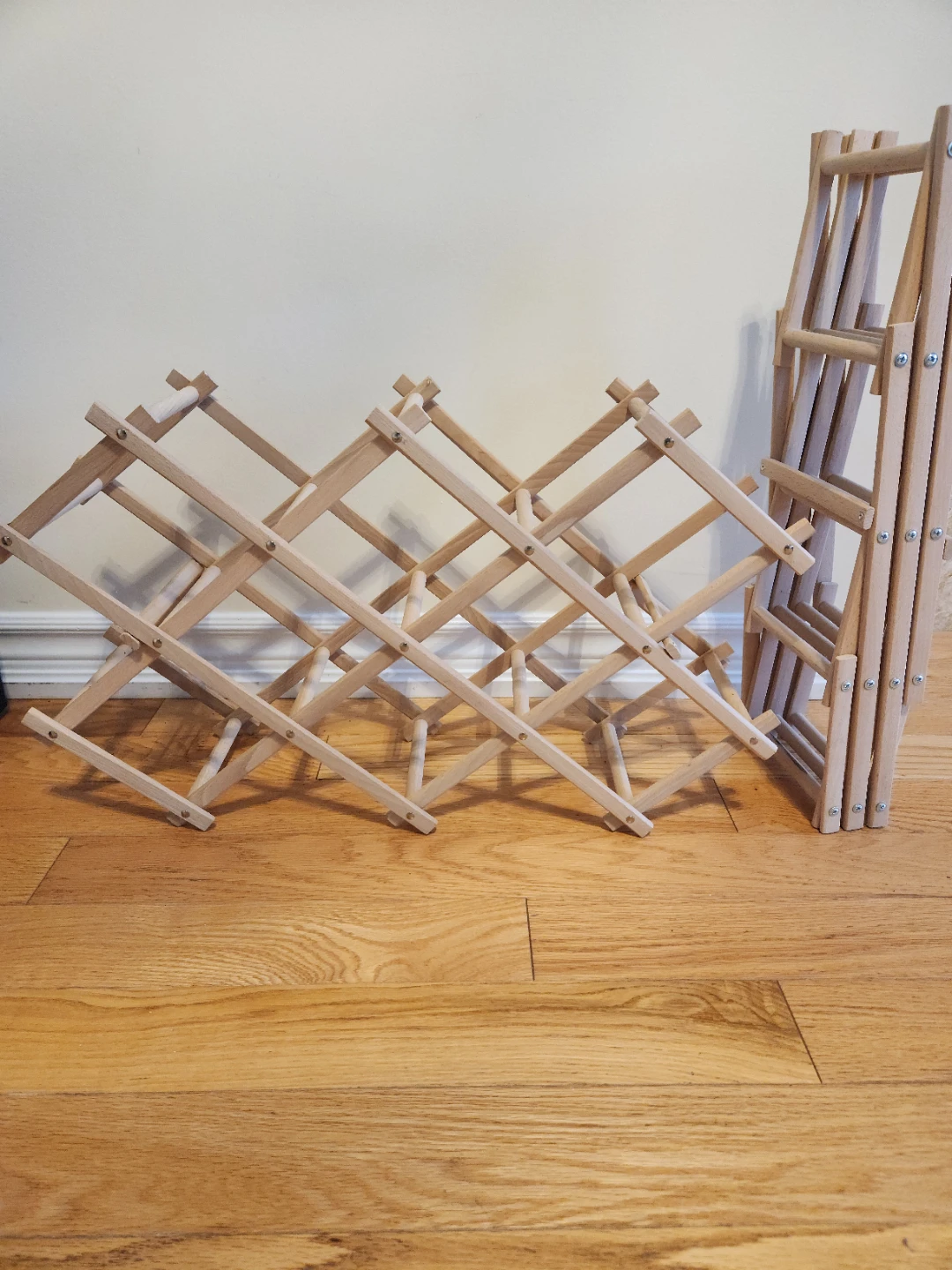 2 Wooden Folding Wine Racks - photo 3